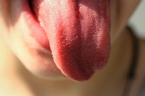 closeup of tongue